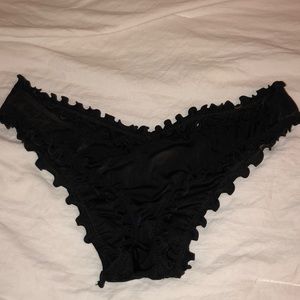 Black ruffle bikini bottoms